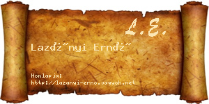 Lazányi Ernő névjegykártya