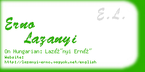 erno lazanyi business card